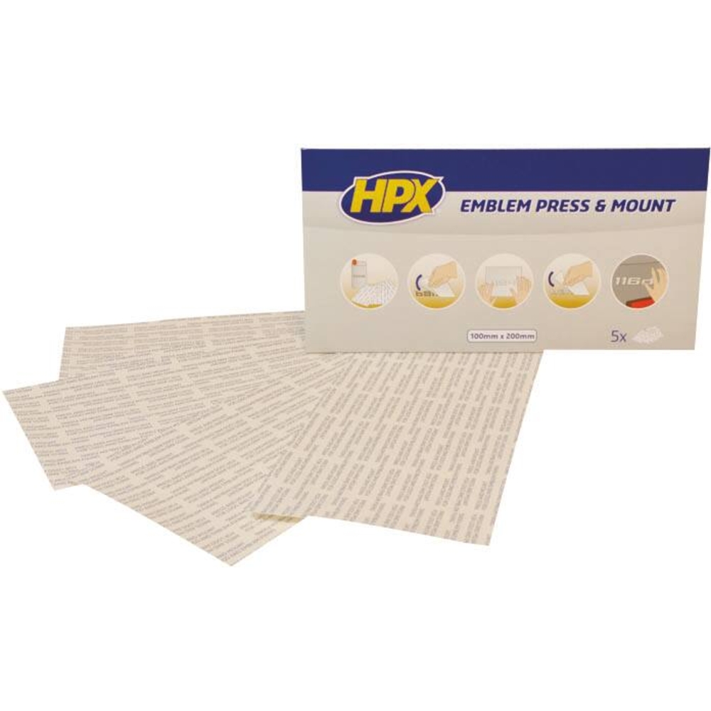 Bande adhésive double face transparent 100mmx200mm 24N - lot de 5 pcs HPX - 20510