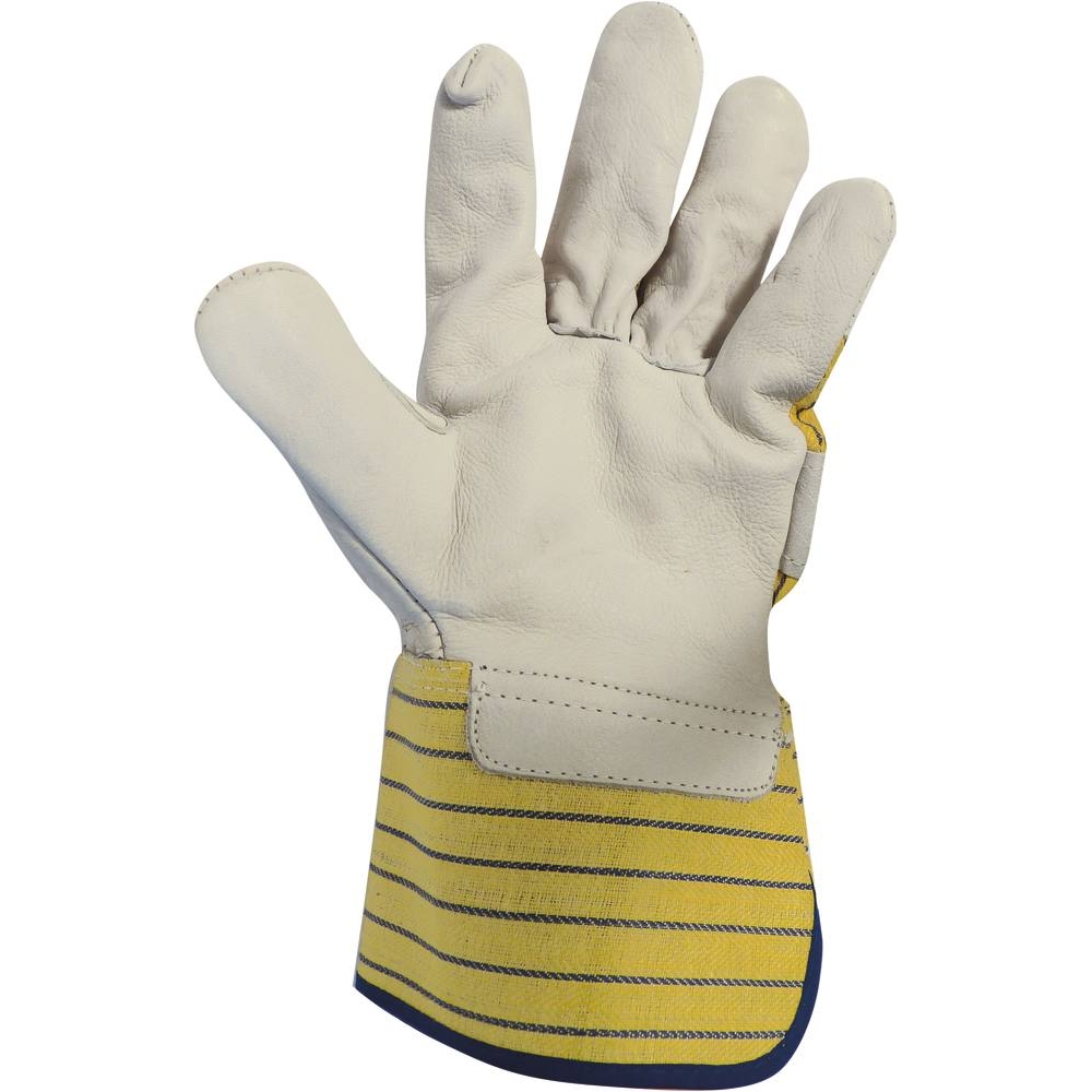 Gant paume cuir pleine fleur jaune/carte - 21009