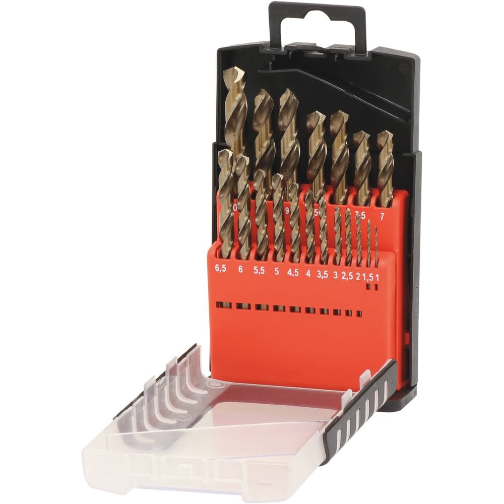 Coffret PVC de 19 forets métaux HSS 5% cobalt taillés meulés de 1 à 10mm DRAKKAR TOOLS - 22232