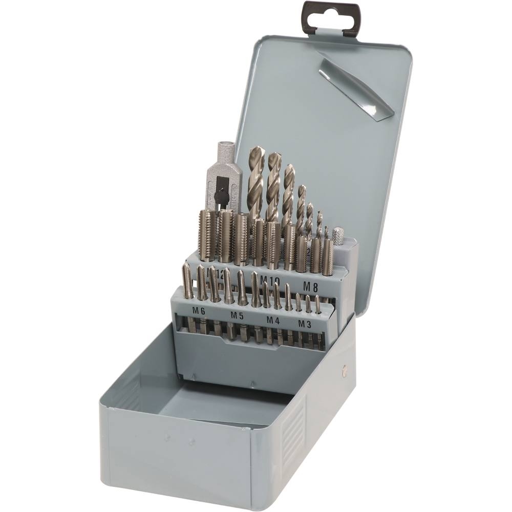 Taraud et foret métaux M3 à M12 3 passes - coffret de 29 pcs DRAKKAR - 22233