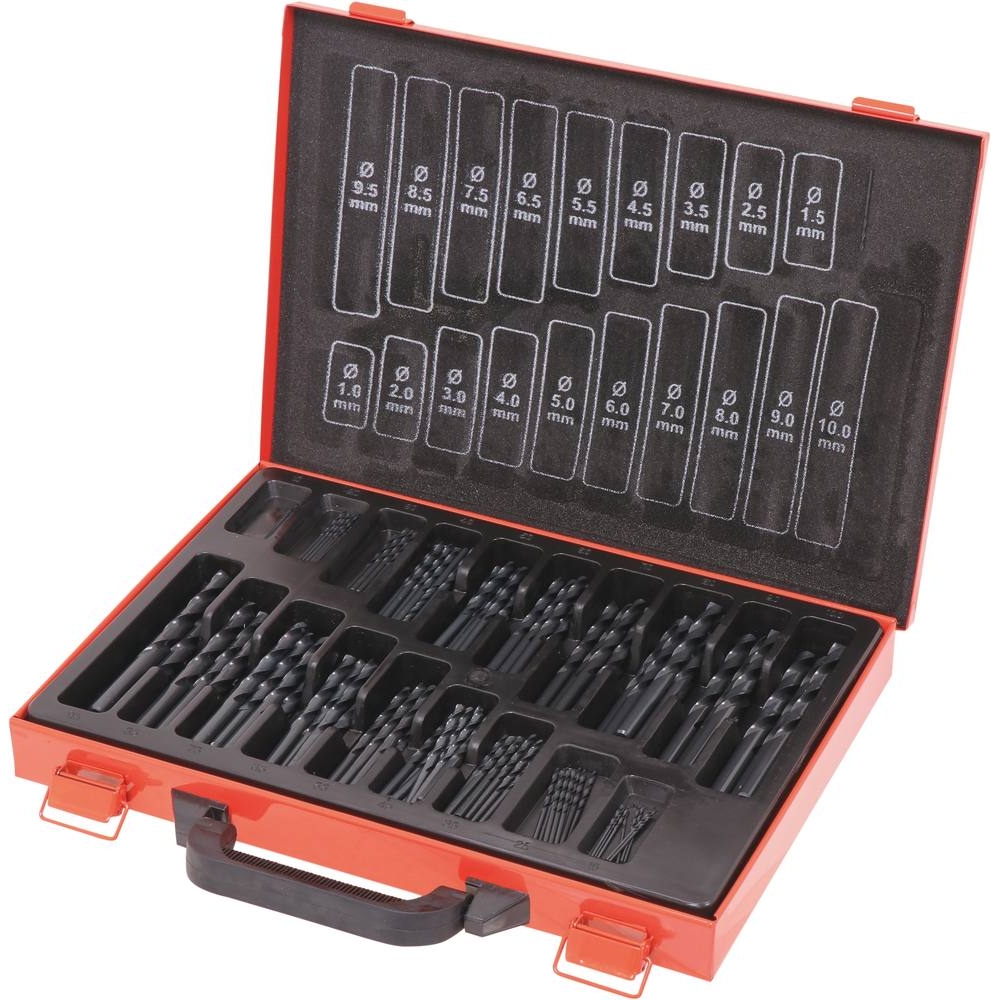 Valise métallique 170 forets métaux HSS taillés meulés de 1 à 10mm DRAKKAR TOOLS - 22235