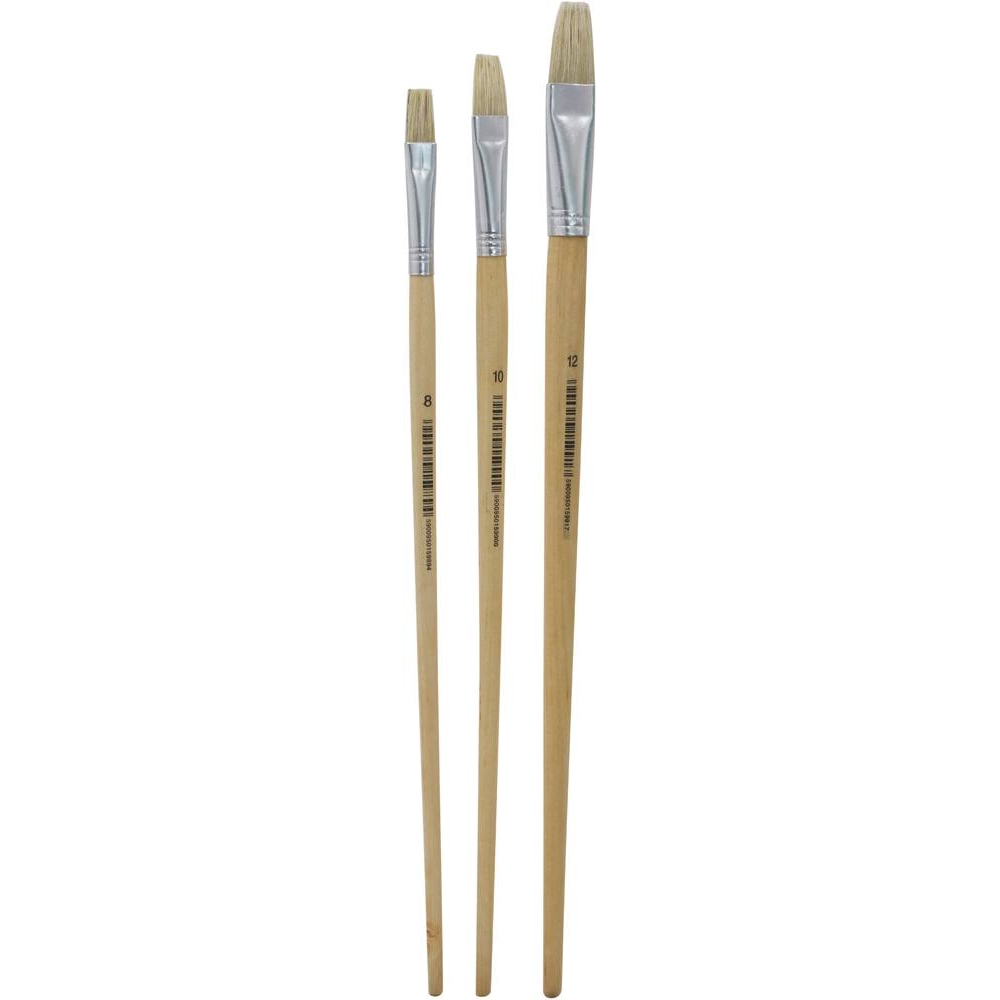 Pinceau plat acrylique 8-10-12mm - lot de 3 pcs DRAKKAR TOOLS - 22602