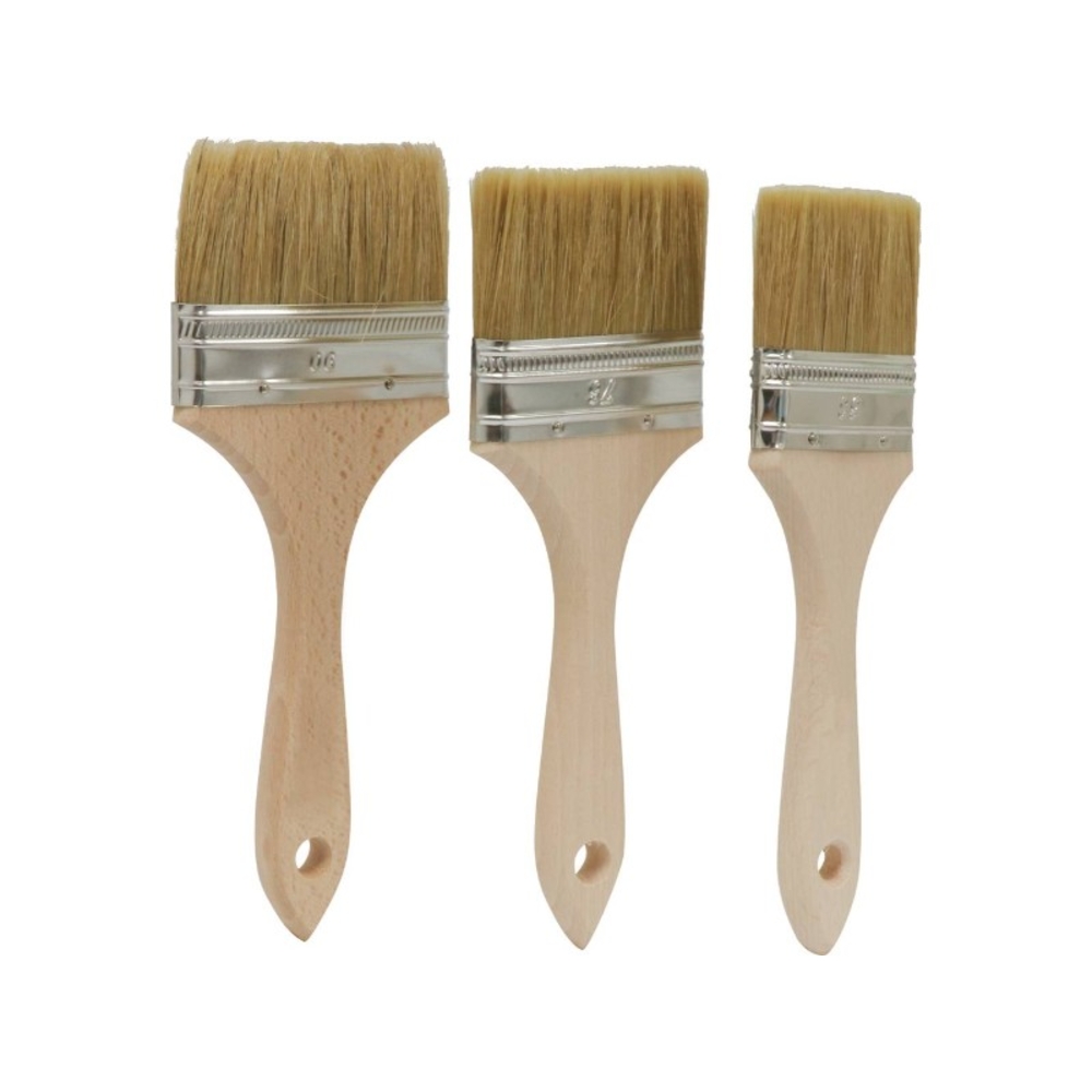 Lot de 3 pinceaux queue de morue acryl. 63/76/90mm DRAKKAR TOOLS - 22618