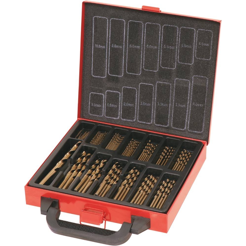 Valise métallique 120 forets métaux HSS 5% cobalt taillés meulés de 1 à 10mm DRAKKAR TOOLS - 23290