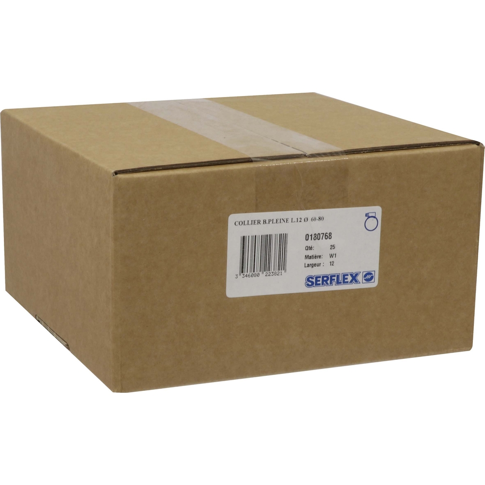 COLLIERS A CREMAILLERE BANDE PLEINE 12MM W1 60-80MM SERFLEX - BOITE DE 25 -2361325