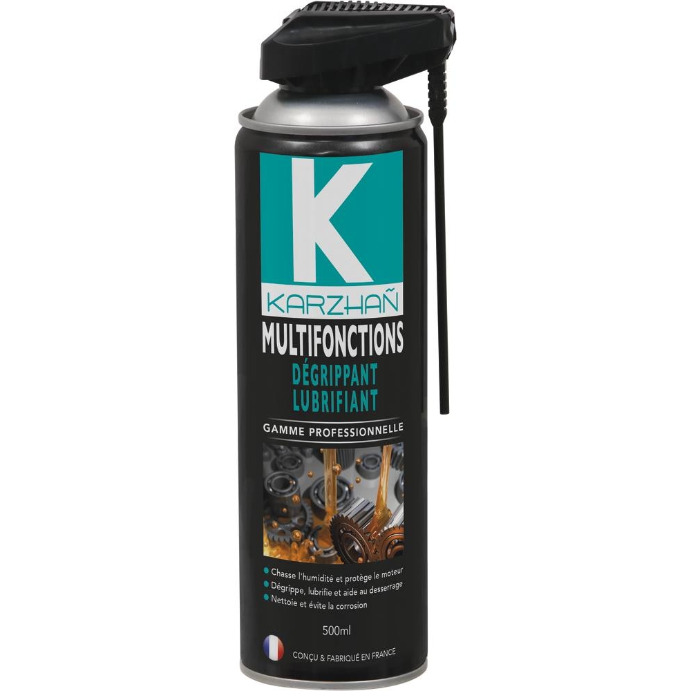 Dégrippant multifonctions avec tête 2 jets - aérosol 500ml KARZHAN - 24500