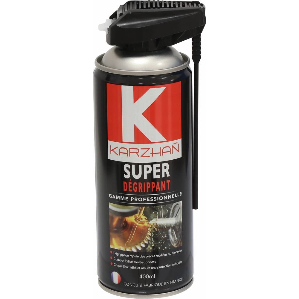 Super dégrippant avec tête 2 jets - aérosol 400ml KARZHAN - 24550