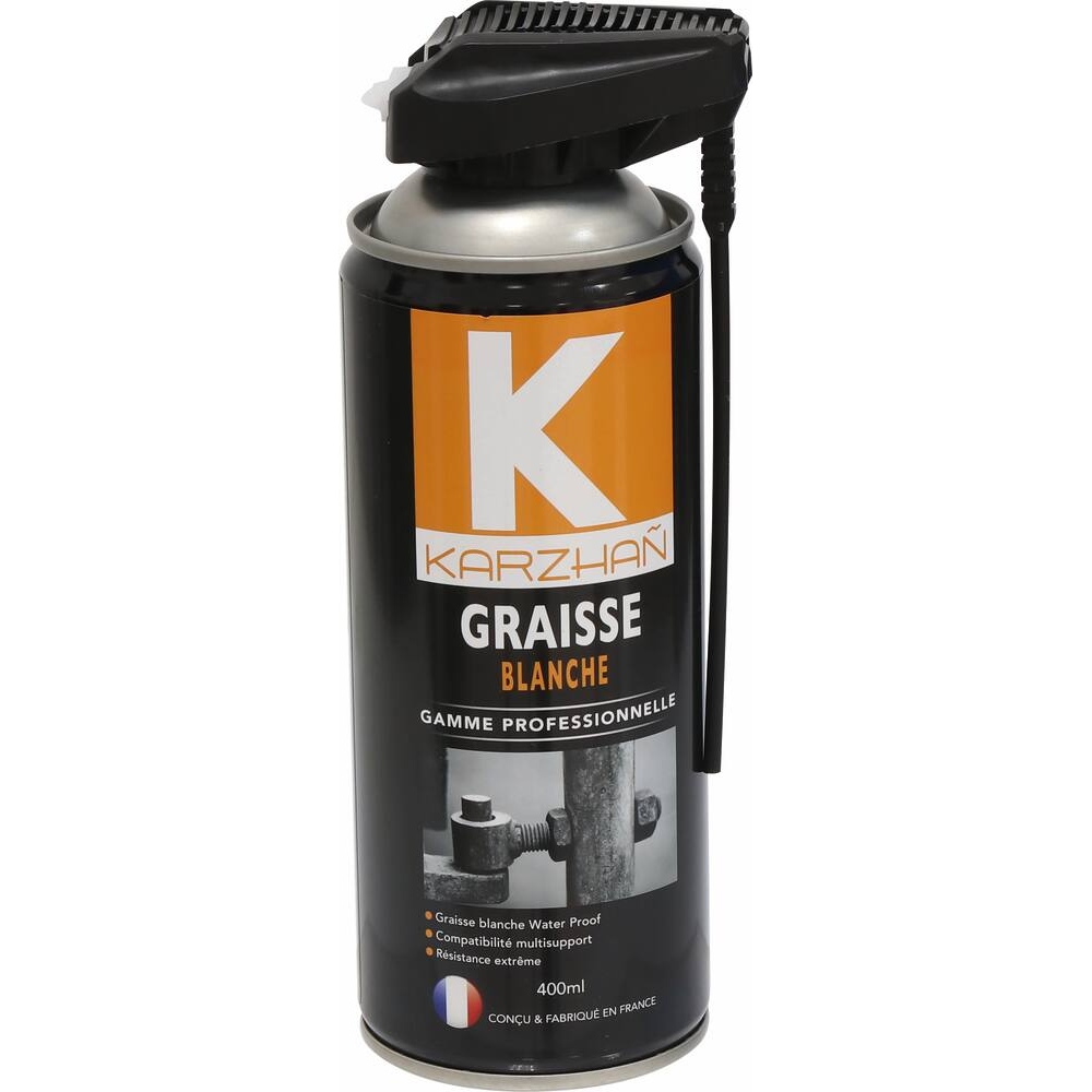 Graisse blanche avec tête 2 jets - aérosol 400ml KARZHAN - 24552