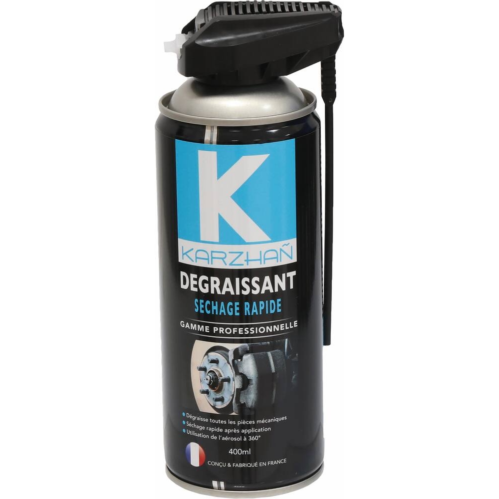 Dégraissant séchage rapide avec tête 2 jets - aérosol 400ml KARZHAN - 24576