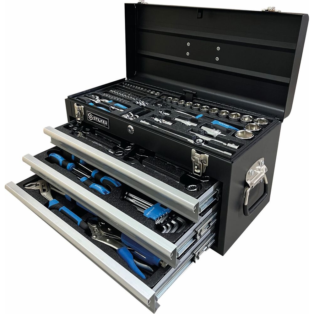 Coffre de servante 4 niveaux composé de 108 outils STILKER - 25030
