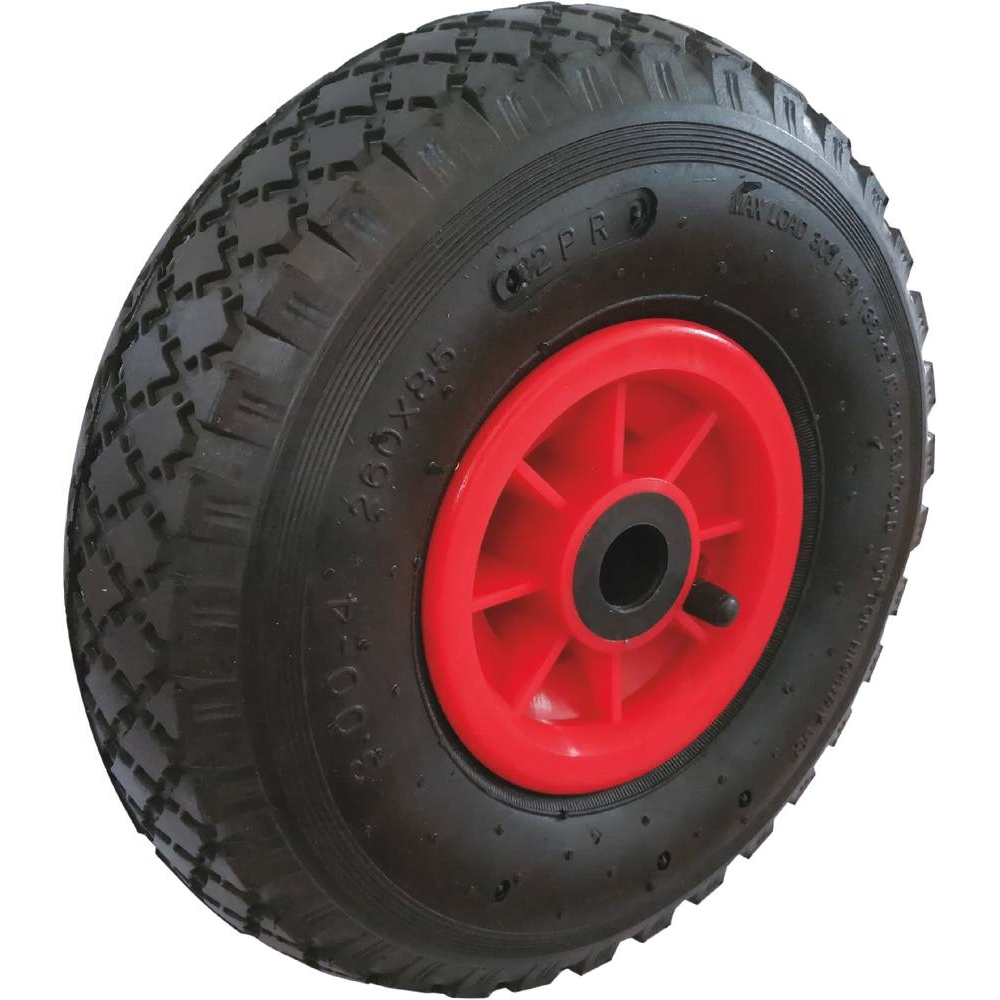 Roue gonflable jante PVC 260x85mm alésage 20mm moyeu 70mm 150kg - pour diable - 26327