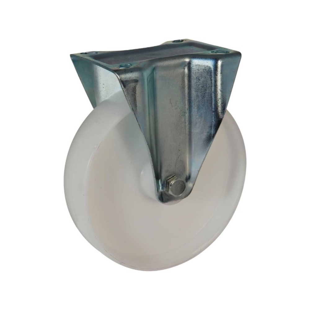 Roulette fixe pp blanc d.125x38 al rlx cu 150kgs - 26333