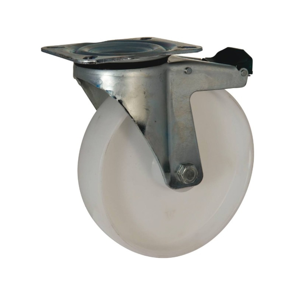 Roulette pivot.+frein pp blanc d.100 al rlx cu 120kgs - 26351