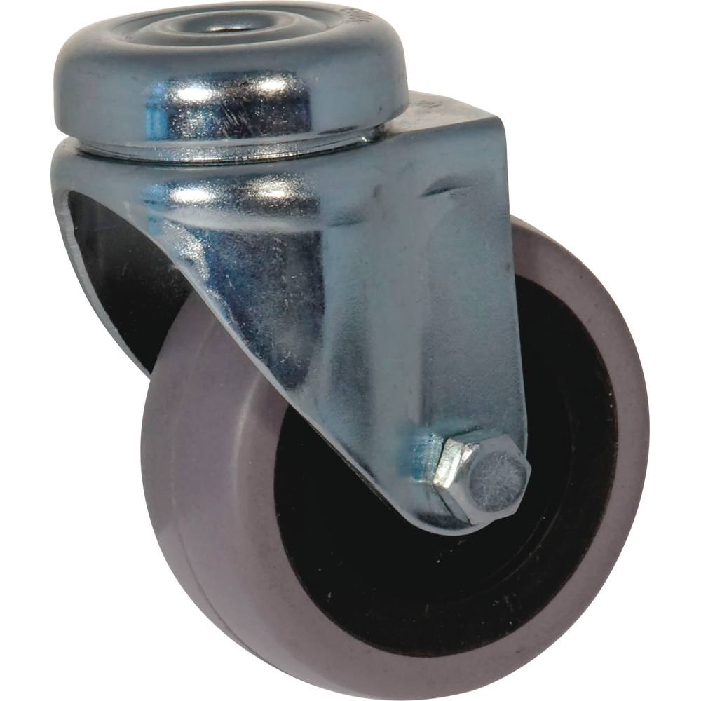 Roulette zinguée à œil 10mm pivotante 80mm 60kg - 26391