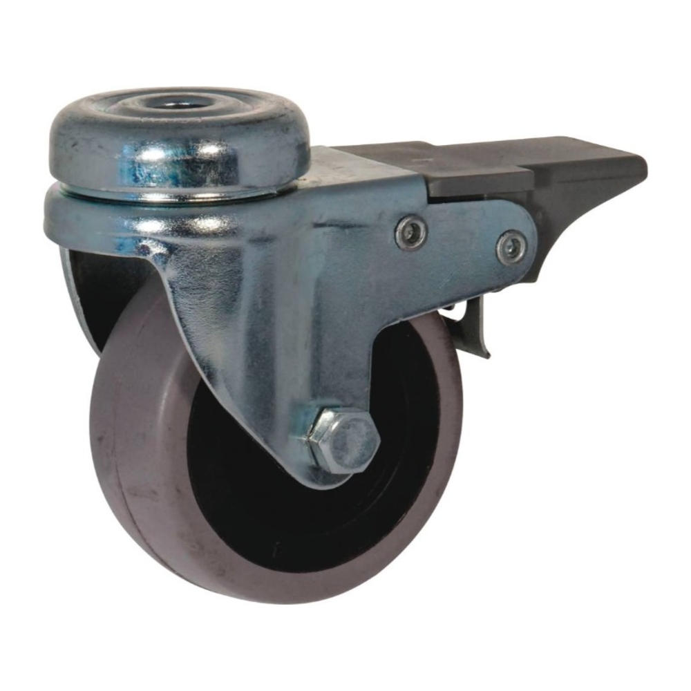 Roulette a oeil pivotante+frein d.100 al lisse 80kg - 26398