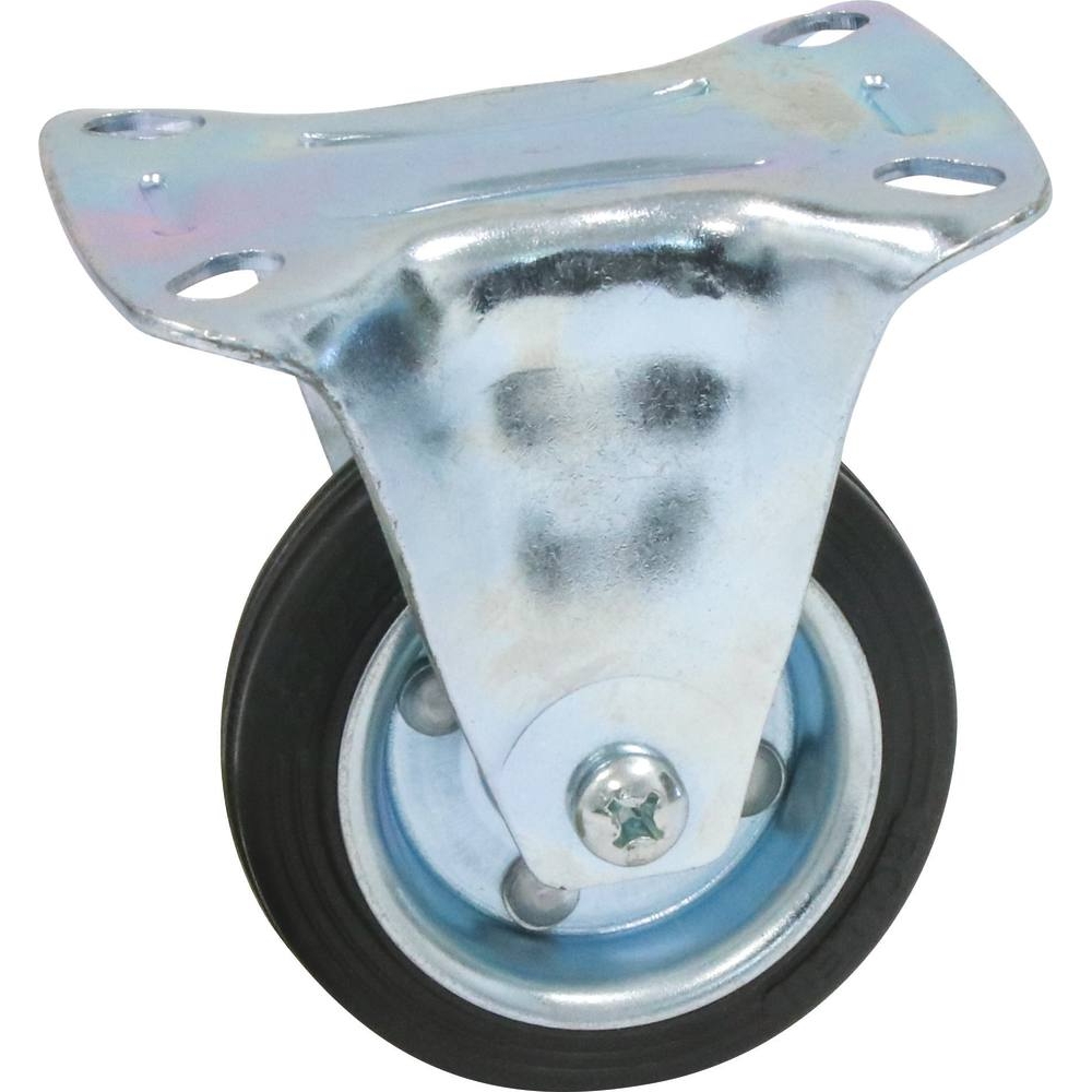 Roulette zinguée jante acier fixe 80mm 60kg - 26400