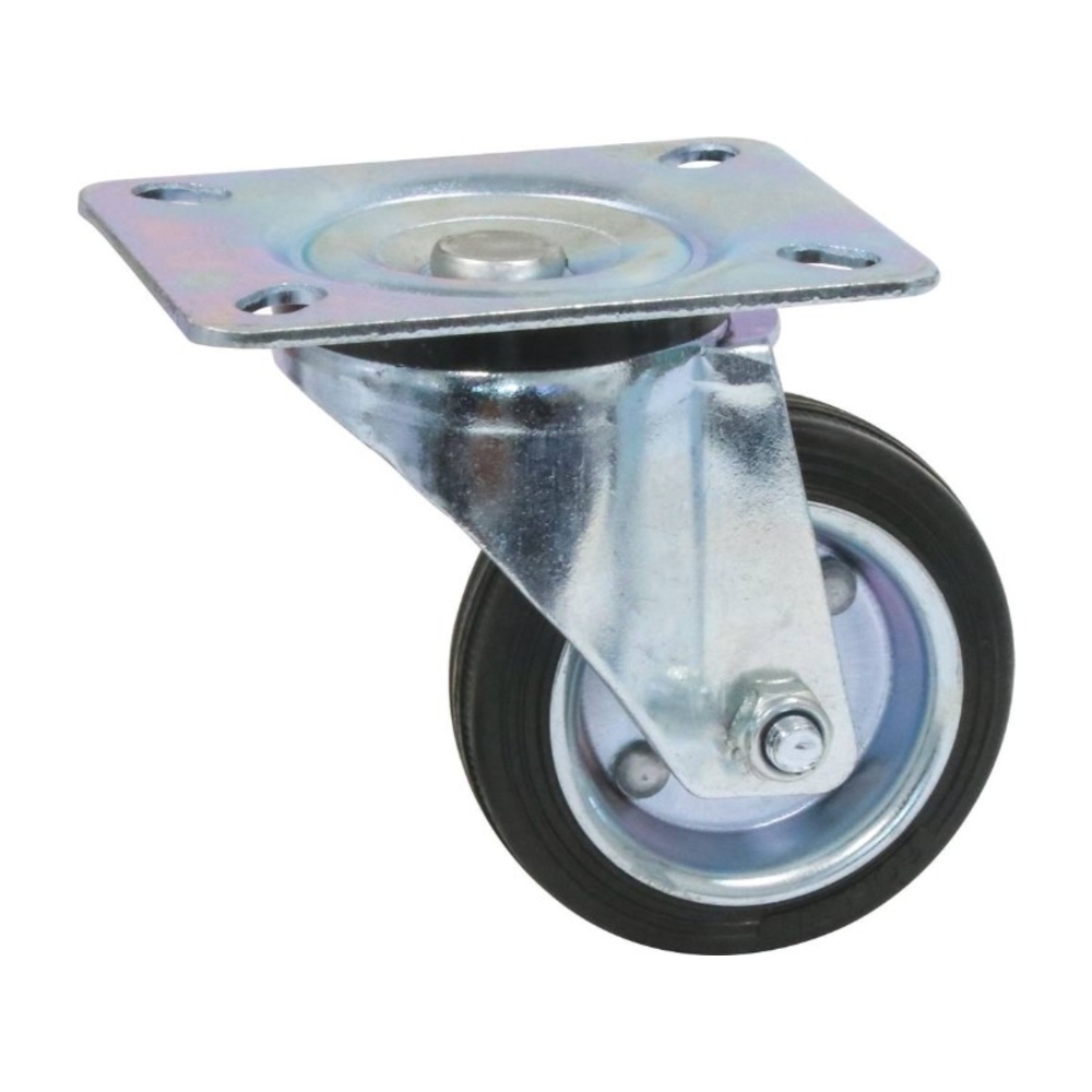 Roulette pivot. chape zinguee bandage caoutchouc d.125 125kg - 26412