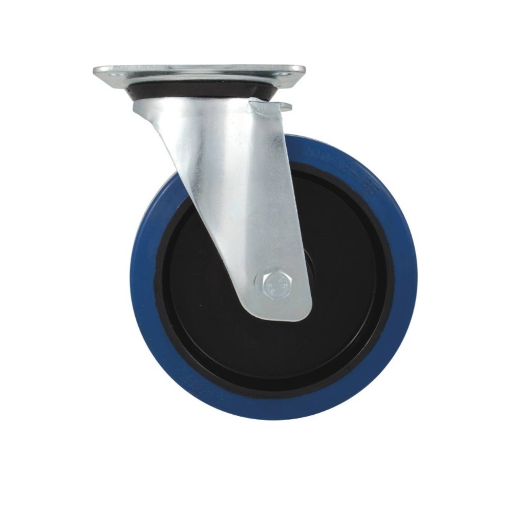 Roulette pivot. chape zinguee bandage bleu d.100 130kg - 26441