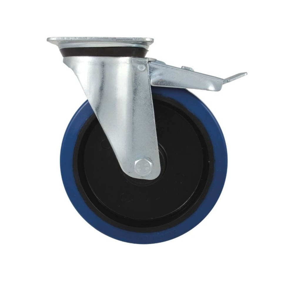 Roulette pivot.+frein chape zinguee bandage bleu d.200 300k - 26454