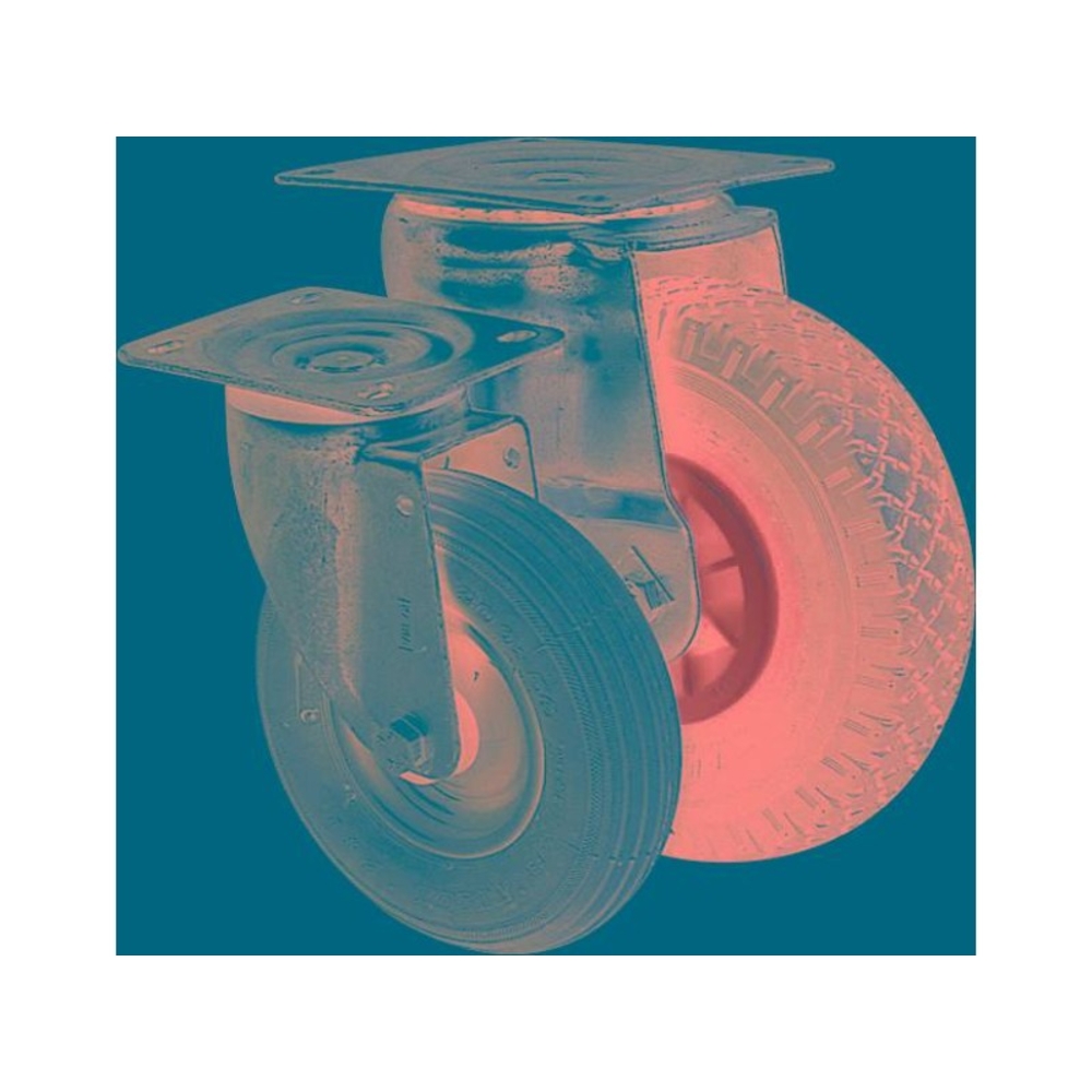 Roulette fixe chape zinguee roue gonflable d.260 150kgs - 26460