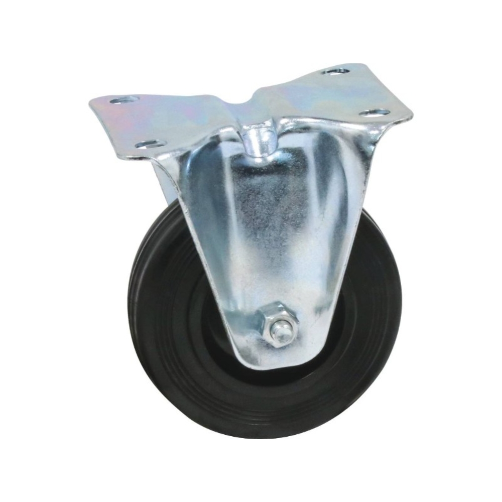 Roulette fixe chape zinguee bandage caoutch. d160 170kgs - 26472