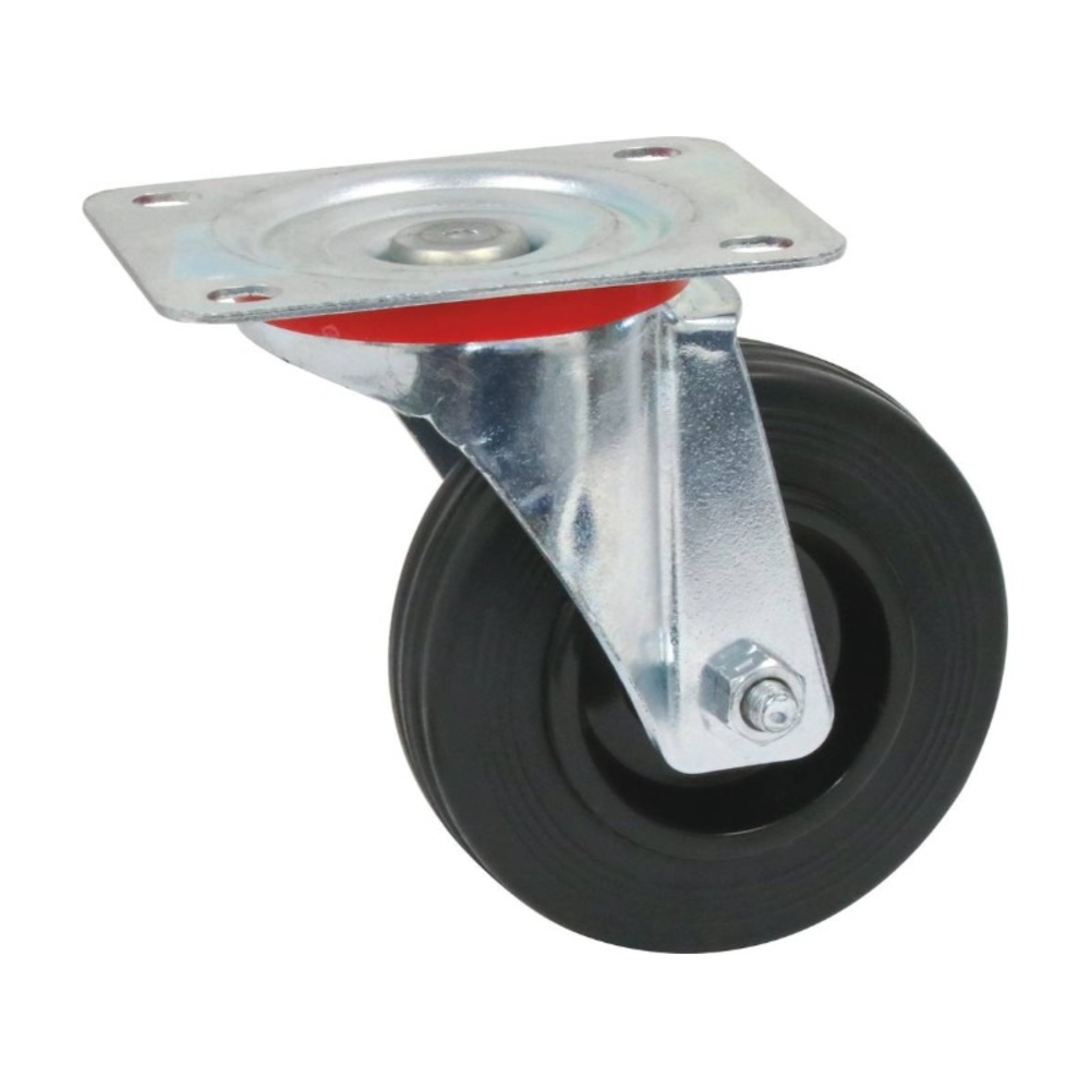 Roulette pivot. chape zinguee bandage caoutch. d125 125kgs - 26475