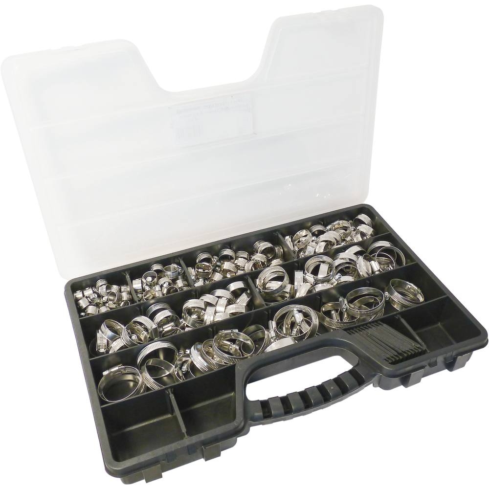 Collier à crémaillère acier inox 316 12mm de 8 à 50mm - coffret de 175 pcs KLIPPER - 26515