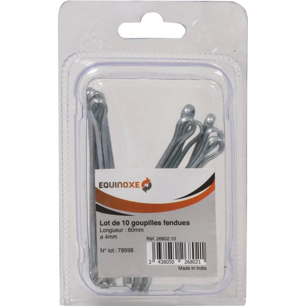 Goupilles fendues 4x60mm - blister de 10 - KLIPPER - 26802.10