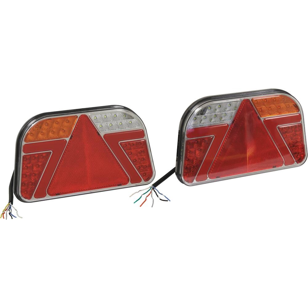 Feu arrière rectangle LED 12/24V 7 fonctions - lot droit + gauche SODIFLASH - 28613