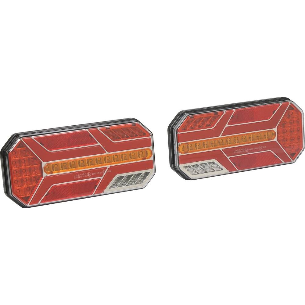 Feu arrière rectangle LED 12/24V 7 fonctions - lot droit + gauche SODIFLASH - 28614