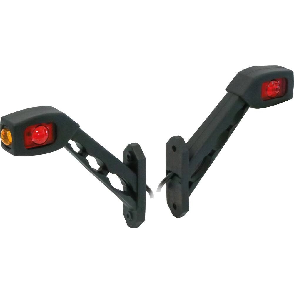 Feu de gabarit LED 12/24V rouge/blanc/orange déporté coudé 180mm SODIFLASH - 28671