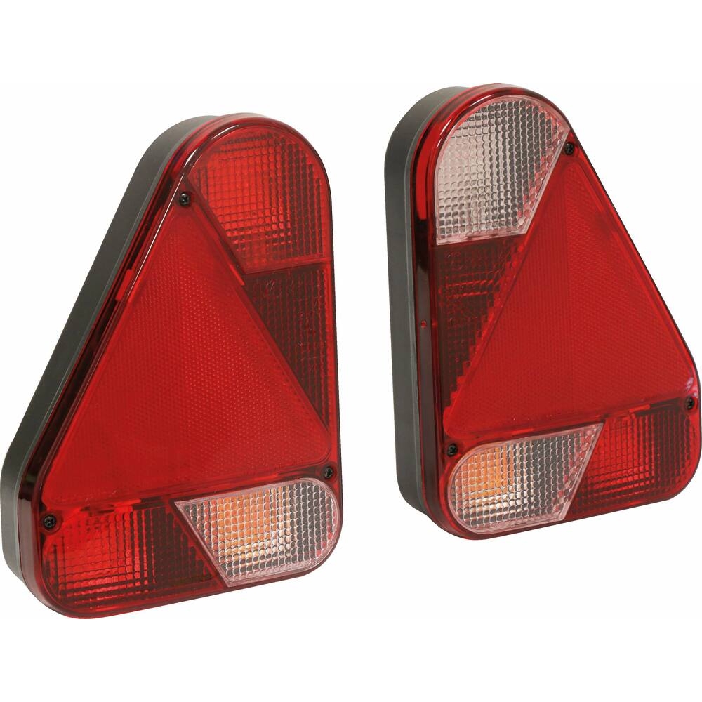 LOT DROIT+GAUCHE : Feu arrière vertical 12V 5 fonctions avec triangle - lot droit + gauche 160x220mm AJ.BA - 28677