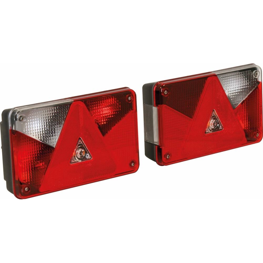 Feu arrière rectangle 12V 5 fonctions pour connecteur 5 plots 238x140mm - ASPOCK - 28679