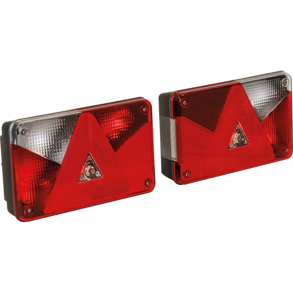 Feu arrière rectangle 12V 5 fonctions avec connecteur 5 plots 238x140mm ASPOCK - 28679