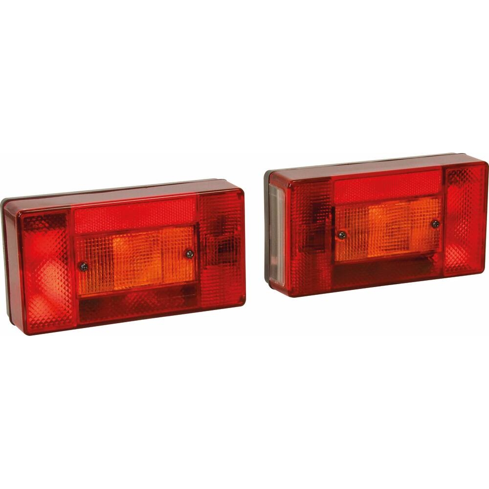 Feu arrière rectangle 12V 6 fonctions - lot droit + gauche 188x100mm AJ.BA - 28680