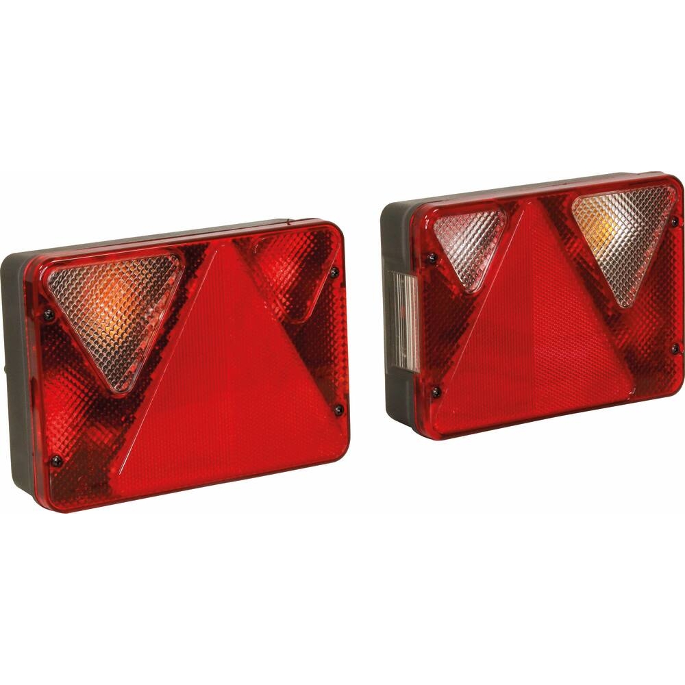 Feu arrière rectangle 12V 6 fonctions - lot droit + gauche 188x135mm AJ.BA - 28681