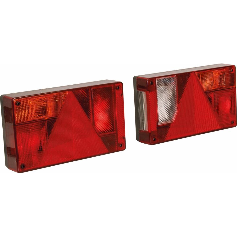 Feu arrière rectangle 12V 6 fonctions - lot droit + gauche 235x135mm AJ.BA - 28682