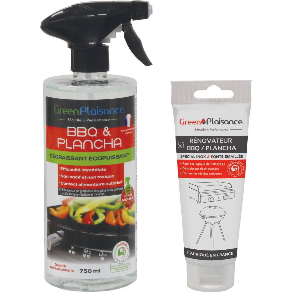 Kit dégraissant écopuissant + rénovateur BBQ plancha GREEN PLAISANCE - 28901