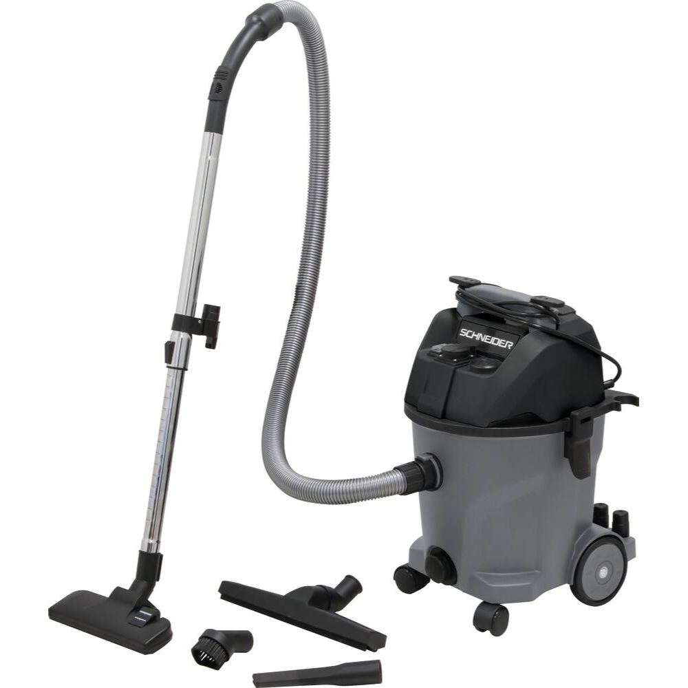 ASPIRATEUR 20L EAU & POUSSIERES 1200W CUVE PVC - PRISE + SYST DECOLMATAGE - SCHNEIDER ASPI - 50002