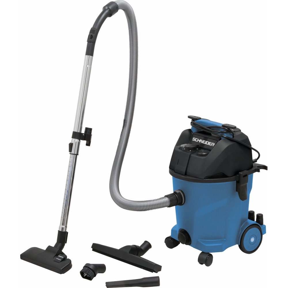 Aspirateur eau et poussière 20L 230V 1200W cuve plastique/prise électroportatif/décolmatage/souffleur SCHNEIDER ASPI - 50002