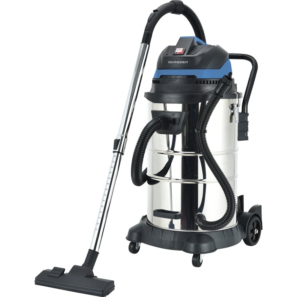 Aspirateur eau et poussière 50L 230V 1200W cuve inox basculante/décolmatage/souffleur SCHNEIDER ASPI - 50006