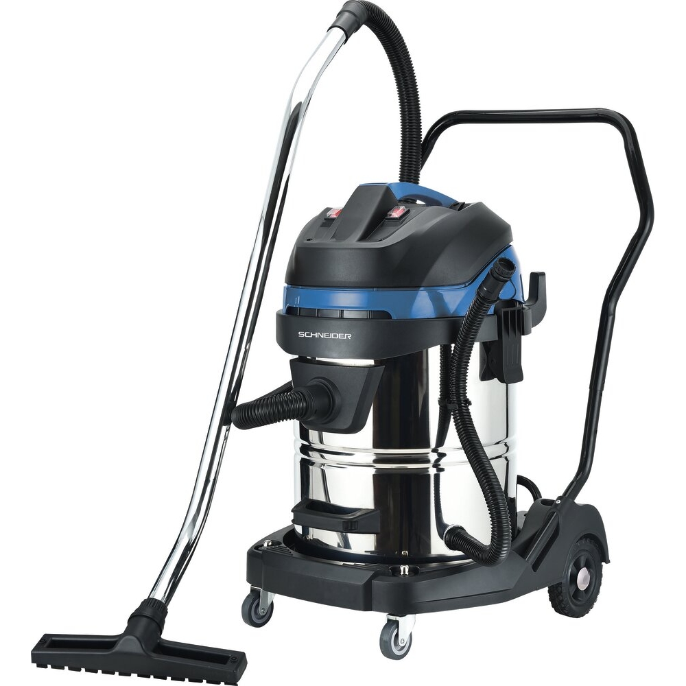 Aspirateur eau et poussière 60L 230V 2400W cuve inox basculante/2 moteurs SCHNEIDER ASPI - 50007