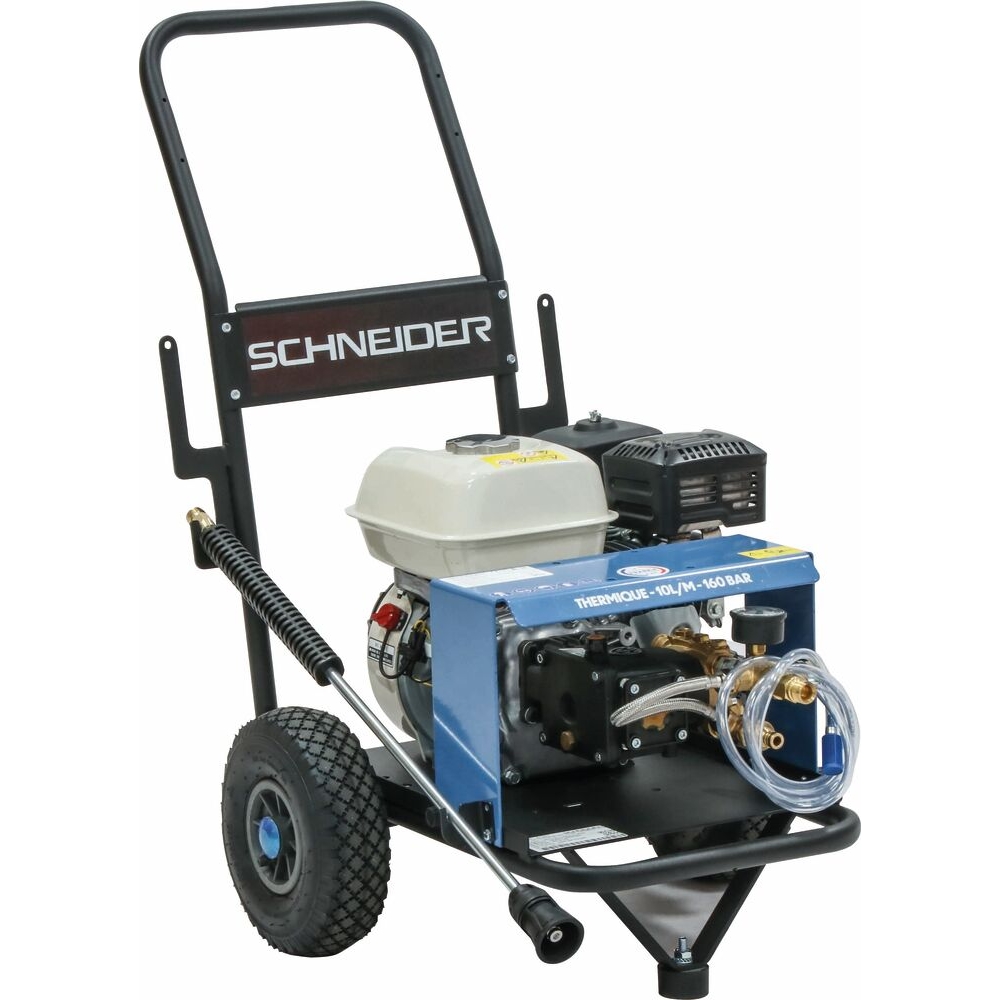Nettoyeur HP eau froide moteur thermique OHV 10 l/min 160 bar avec flexible 20m + lance turbo SCHNEIDER NHP - 50029