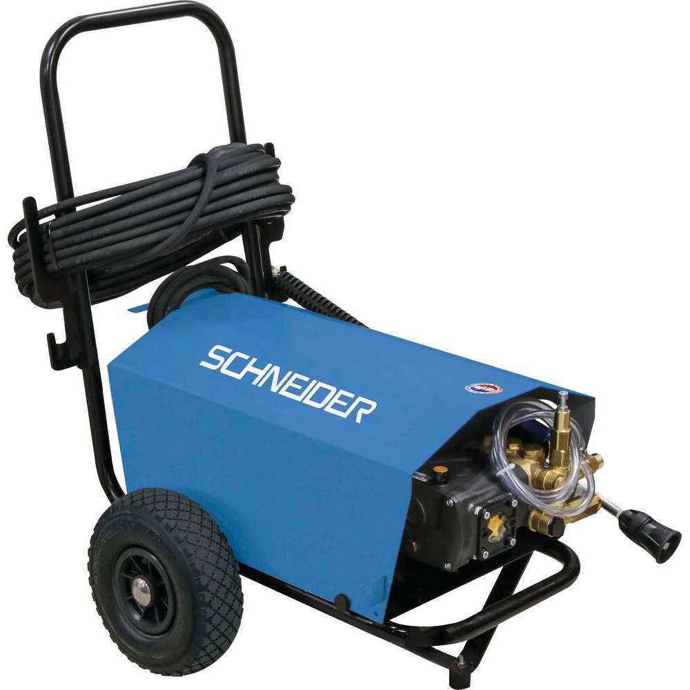 Nettoyeur HP eau froide 230V 9 l/min 160 bar total stop avec flexible 20m et lance turbo SCHNEIDER NHP - 50045