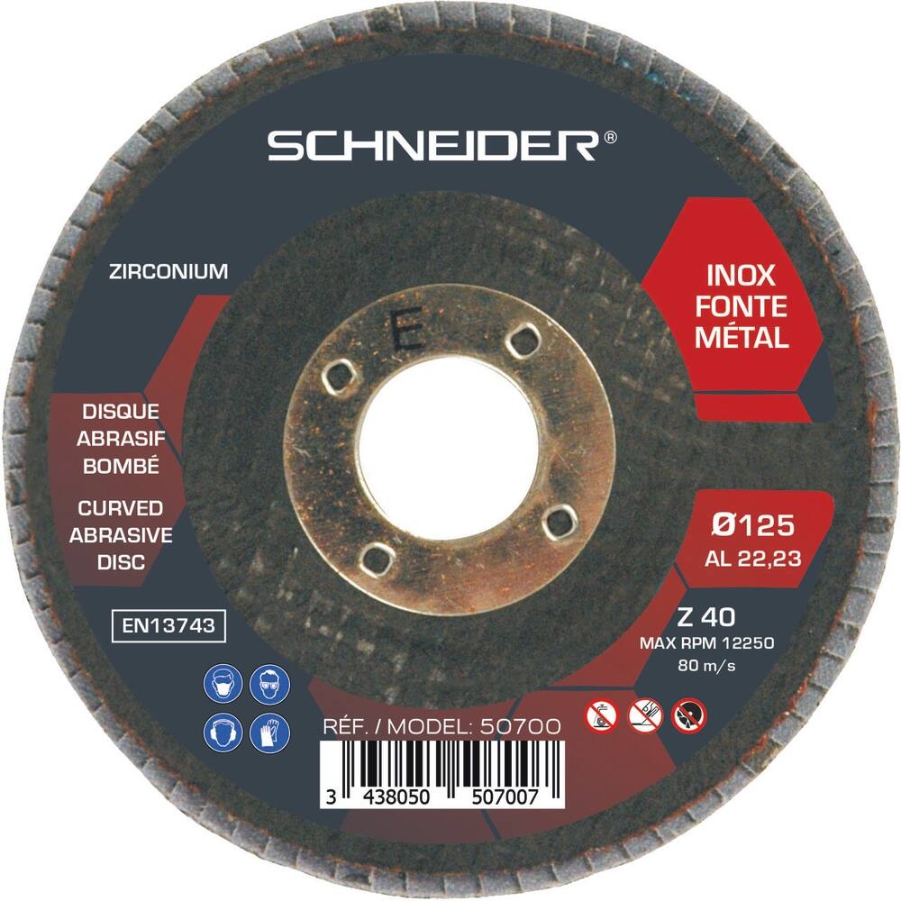 Disque à lamelles bombé 125x22mm GR 40 - lot de 10 pcs SCHNEIDER ELECTRO - 50700