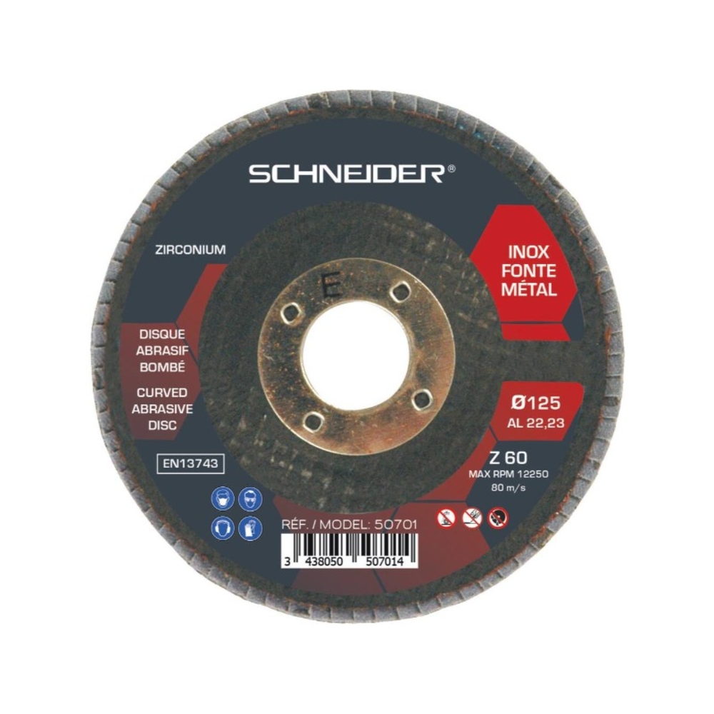 DISQUE À LAMELLES BOMBÉ 125X22MM GR 60 - - 50701