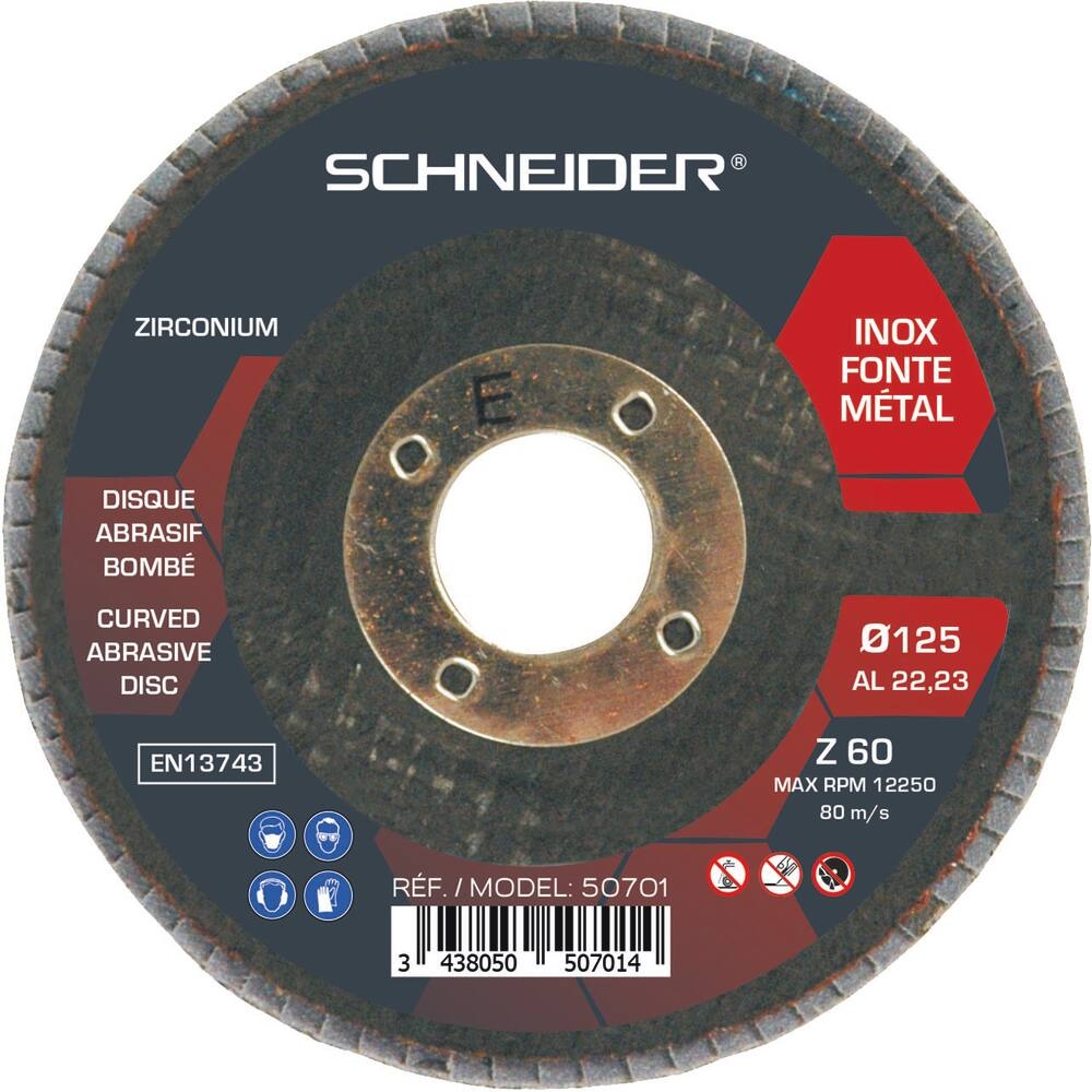 Disque à lamelles bombé 125x22mm GR 60 - lot de 10 pcs SCHNEIDER ELECTRO - 50701