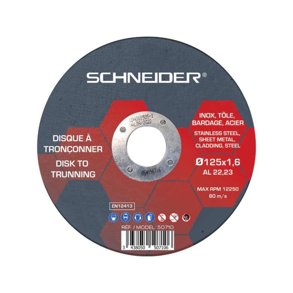 BT 25 DISQUE TRONCONNAGE INOX 125X1.6X22.23 MP PLAT SCHNEIDER - SCHNEIDER - 50710