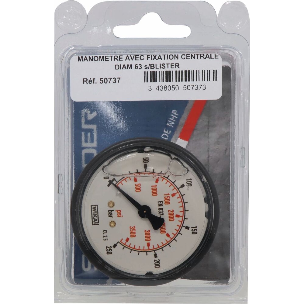Manomètre avec fixation centrale D63mm SCHNEIDER NHP - 50737