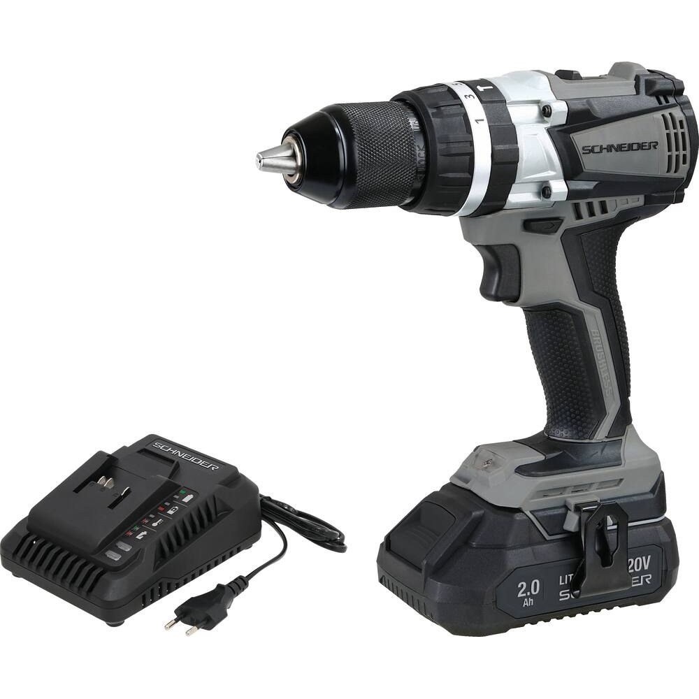Perceuse visseuse à percussion brushless 20V 60Nm 1 batterie 2Ah Li-ion - mallette SCHNEIDER ELECTRO - 50825